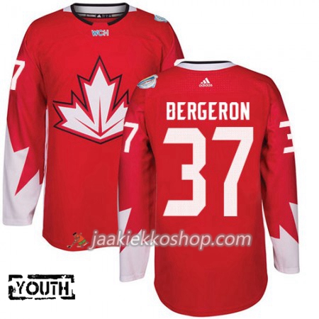 Team Kanada Pelipaita Patrice Bergeron 37 2016 World Cup Lapsille Punainen Paita